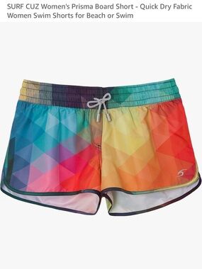SURF CUZ Women's Prisma Rainbow Quick-Dry Shorts